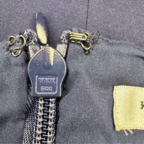 Kay Unger Begonia Ruffled ALine Midi-Dress Navy High Low Dress Sz8 Preppy - Picture 11 of 16